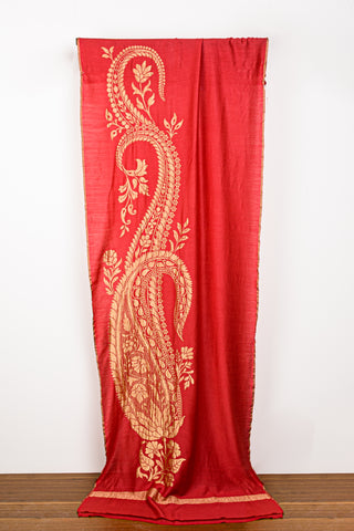 Red Tussar Silk Dupatta
