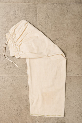 Creme Khadi Lower with Embroidery